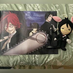 Black butler poster, figure, and plush